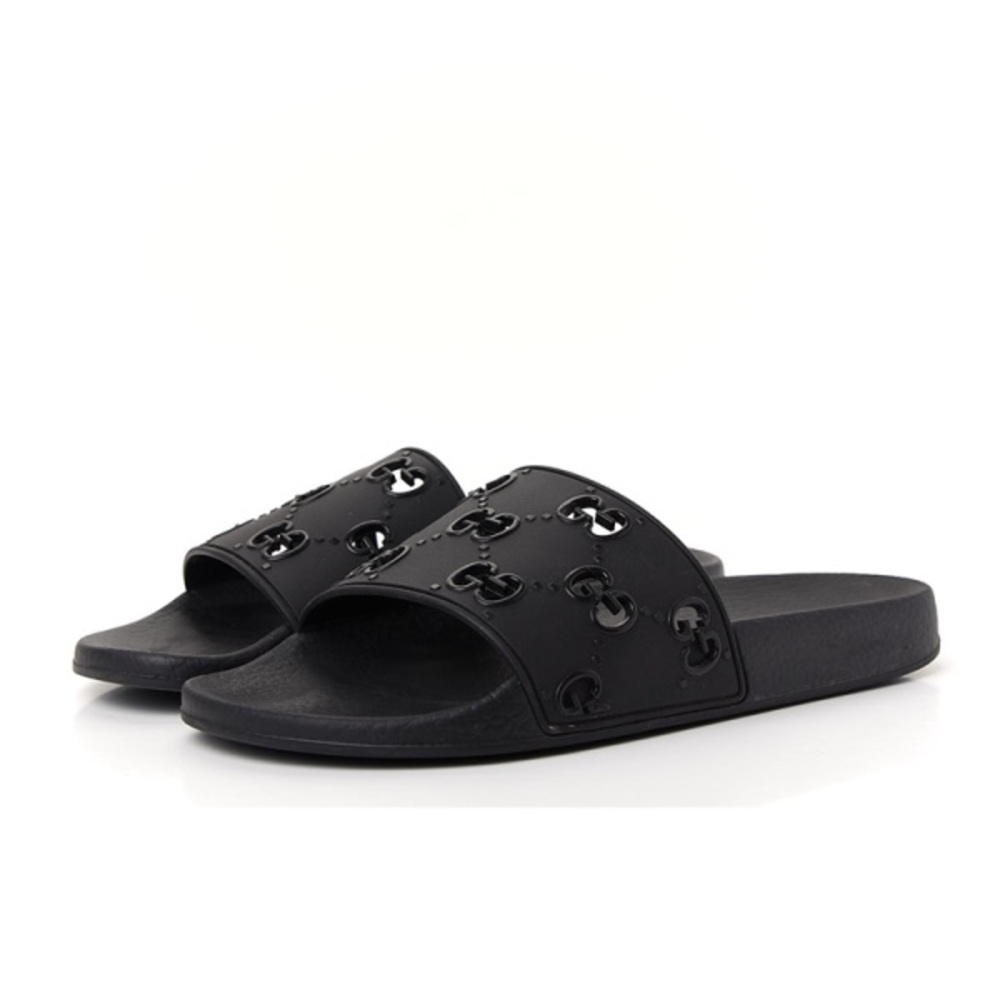 Gucci Black Rubber GG Slides